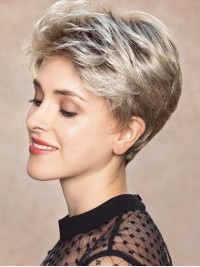 Parrucche Corte In Pizzo Dritto Al 100% Con Capelli Umani