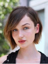 Parrucca Bobs Blonde Da 10" Con Pizzo Frontale In Capelli Umani