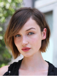 Parrucca Bobs Blonde Da 10" Con Pizzo Frontale In Capelli Umani