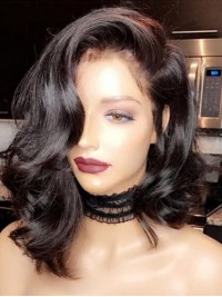 Parrucca Di Capelli Umani Remy Indiani Di Media Lunghezza 360 Pizzo 100%.