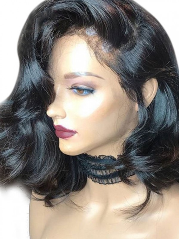 Parrucca Di Capelli Umani Remy Indiani Di Media Lunghezza 360 Pizzo 100%.