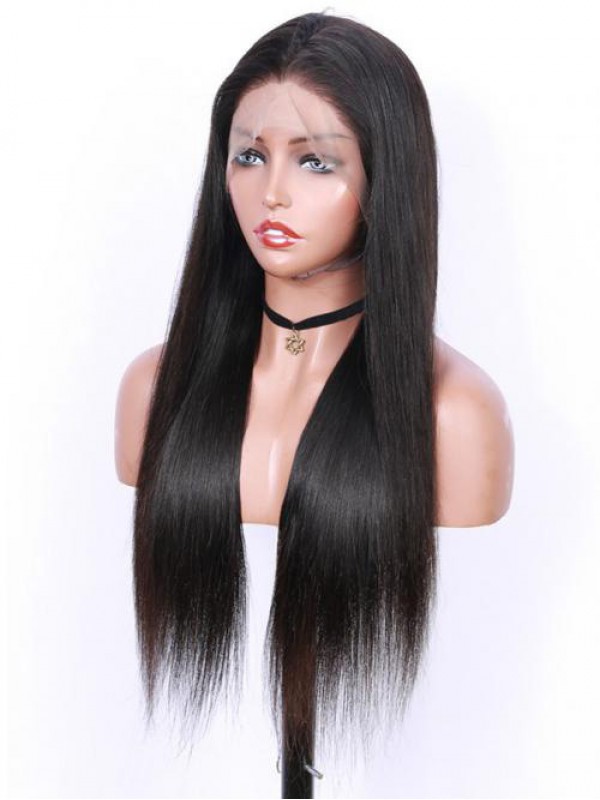 Parrucca Di Capelli Umani Di Remy Con Pizzo Frontale A 360° Lungo Rettilineo