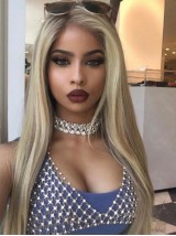 Parrucche Lunghe Diritte In Seta 360 Pizzo Remy Capelli Umani 22 Pollici