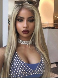 Parrucche Lunghe Diritte In Seta 360 Pizzo Remy Capelli Umani 22 Pollici