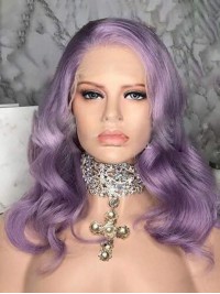 Parrucche Lunghe Viola Ondulate 360 Pizzo Di Capelli Umani Di Remy
