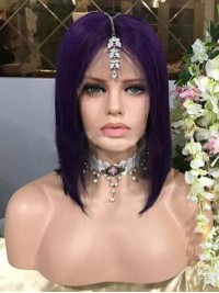 Parrucca Di Capelli Umani Di Remy In Pizzo A 360 Cm Viola Lungo Rettilineo