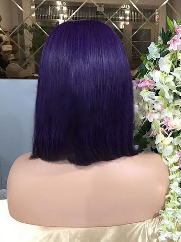 Parrucca Di Capelli Umani Di Remy In Pizzo A 360 Cm Viola Lungo Rettilineo