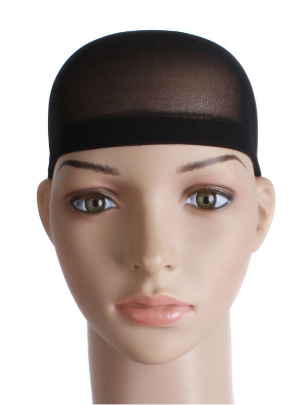 Cappuccio Per Parrucca In Nylon Taglia Unica 2 Pezzi Nero