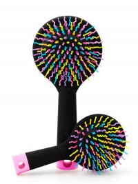Rainbow Black Brush Perm Wave Straight Pettine Di Bellezza Con Specchio