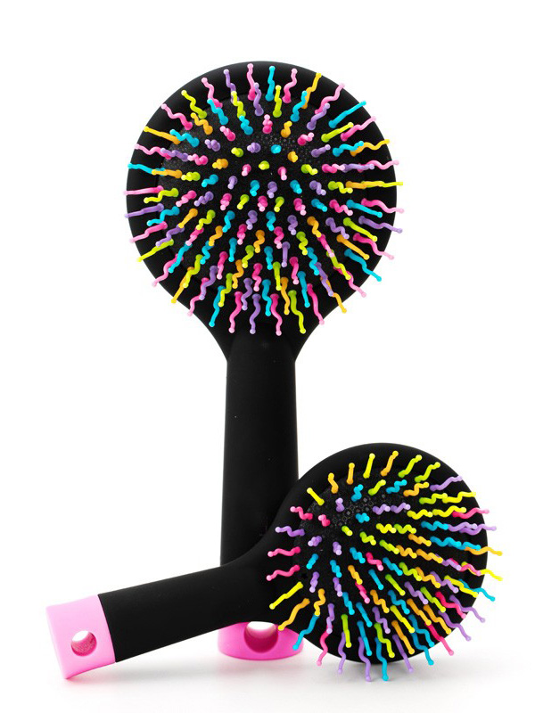 Rainbow Black Brush Perm Wave Straight Pettine Di Bellezza Con Specchio