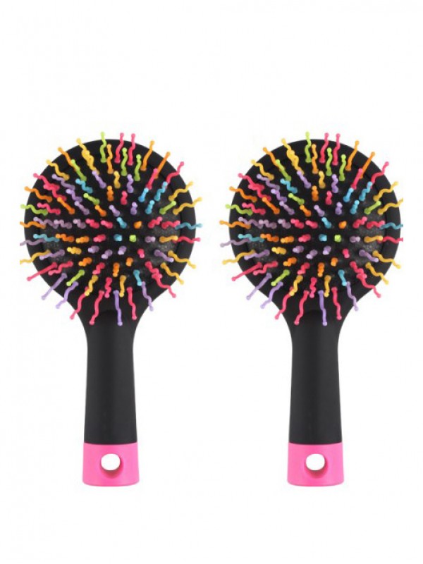 Rainbow Black Brush Perm Wave Straight Pettine Di Bellezza Con Specchio