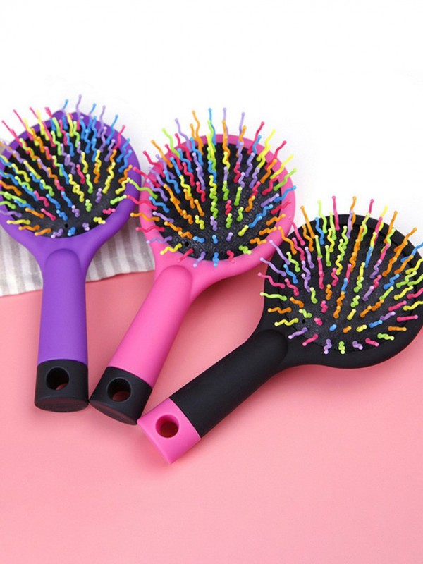 Spazzola Arcobaleno Perm Wave Straight Pettine Di Bellezza Con Specchio