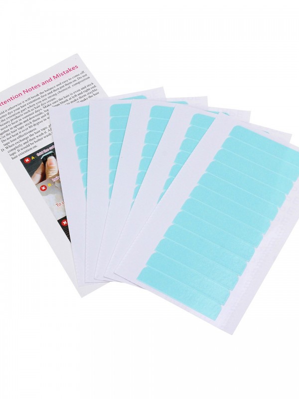 5 Fogli 60 Pezzi 4 Cm * 0,8 Cm Nastro Per Capelli Colla Adesiva Nastro Biadesivo Impermeabile Per Parrucca In Pizzo