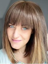 5 "* 2,75" Topper Per Capelli Umani Remy Mono Pieno Con Frangia