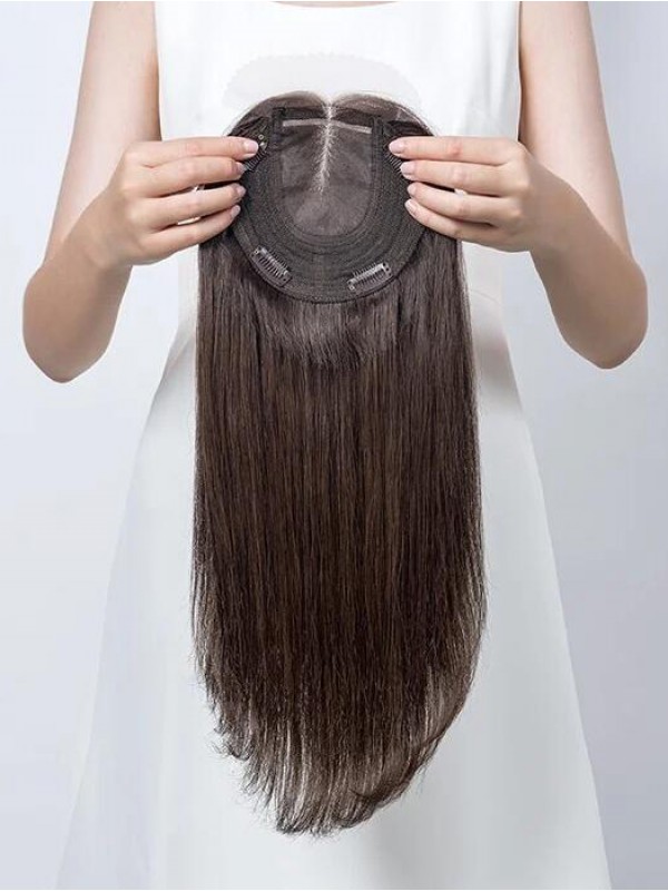 5,5 "* 5,5" Mono Top Remy Capelli Umani Topper Senza Frangia Frontale In Pizzo