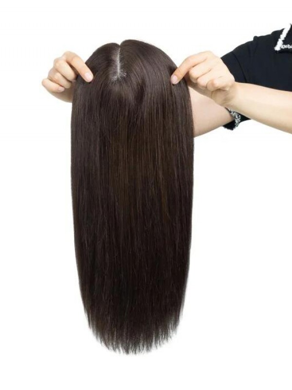 5,5 "* 5,5" Mono Top Remy Capelli Umani Topper Senza Frangia Frontale In Pizzo