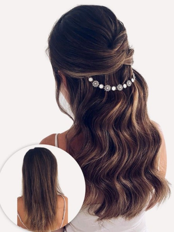 16 "140G 7 Pezzi Clip Classica Nelle Estensioni Dei Capelli Umani Di Remy
