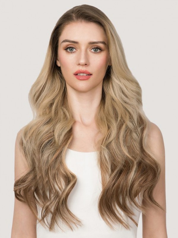 18 "160G 10 Pezzi Clip Invisibile Nelle Estensioni Dei Capelli Umani