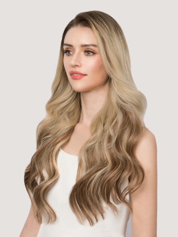 18 "160G 10 Pezzi Clip Invisibile Nelle Estensioni Dei Capelli Umani