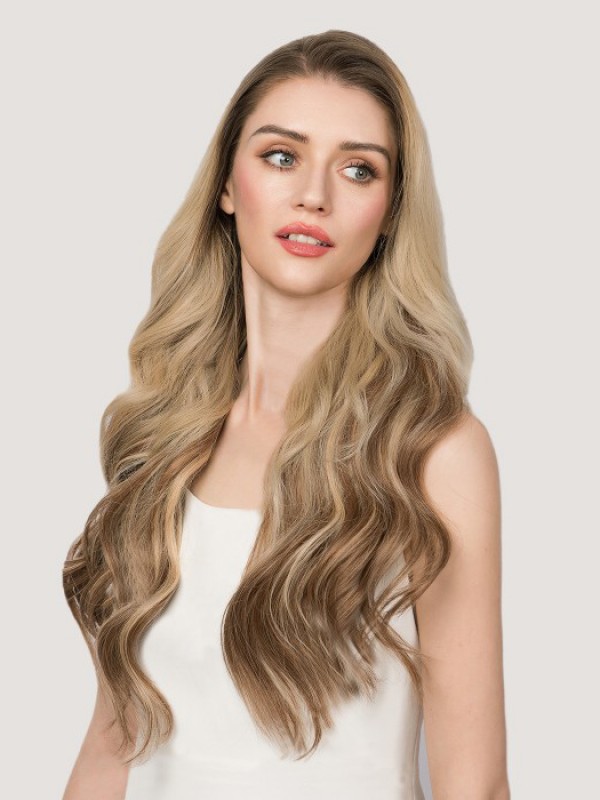 18 "140G 7 Pezzi Clip Invisibile Nelle Estensioni Dei Capelli Umani