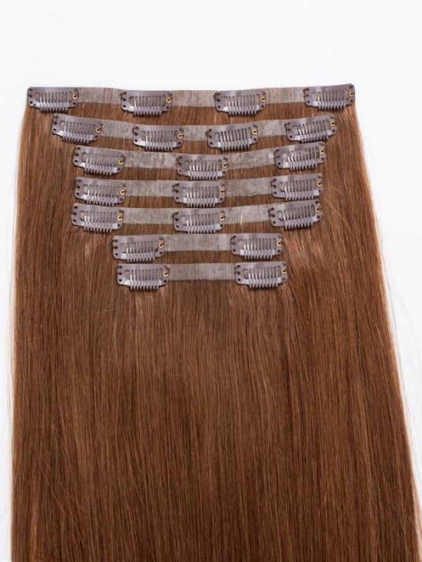 18 "140G 7 Pezzi Clip Invisibile Nelle Estensioni Dei Capelli Umani