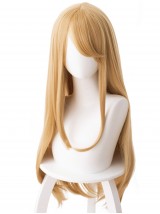 Parrucche Sintetiche Cosplay Senza Cappuccio Per Anime Lunghe E Dritte Bionde Con Frangetta 42 Pollici