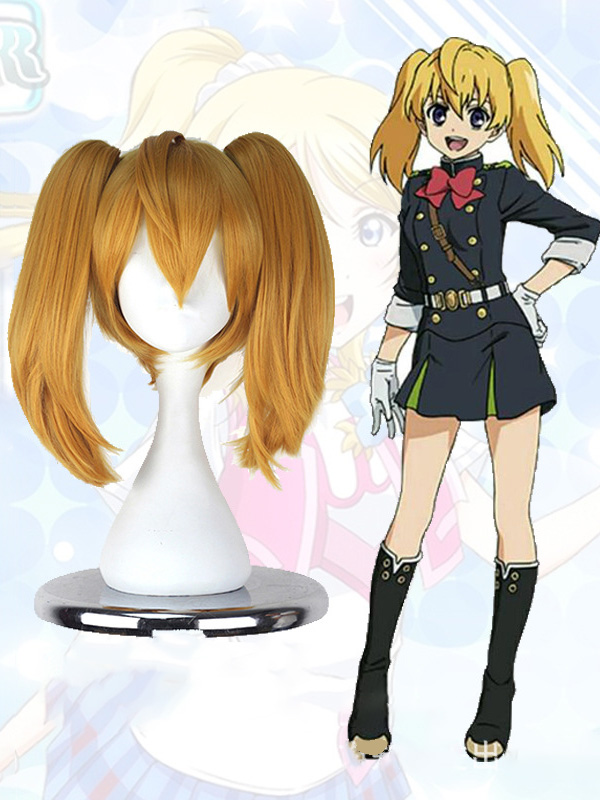 Parrucche Cosplay Lunghe Bionde Dritte Senza Cappuccio Con Frangetta E Doppia Coda Di Cavallo Da 18 Pollici