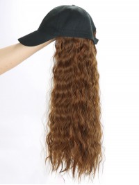 Parrucche Sintetiche Ondulate Lunghe 28 Pollici Con Cappello Da Baseball Da Donna