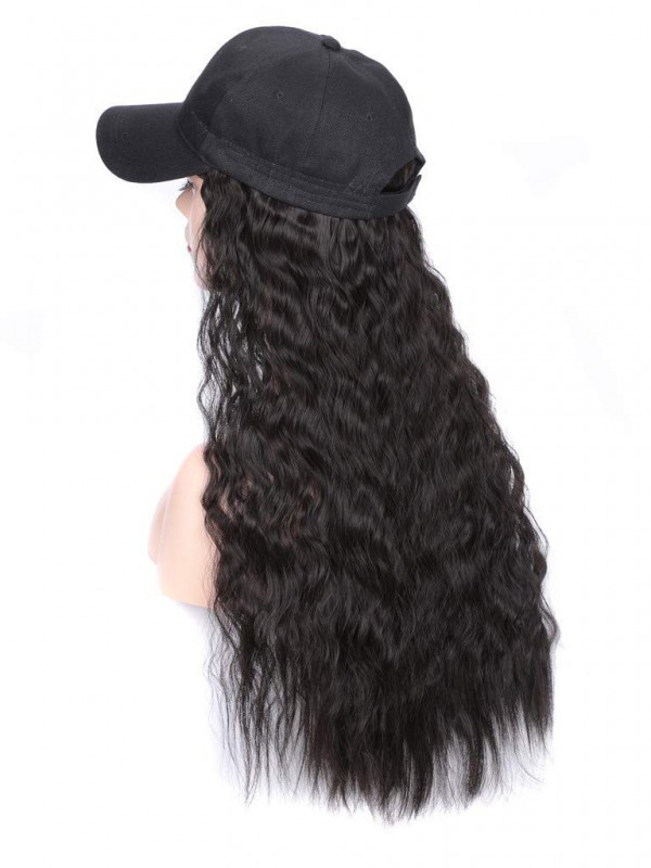 Parrucche Sintetiche Ondulate Lunghe 28 Pollici Con Cappello Da Baseball Da Donna