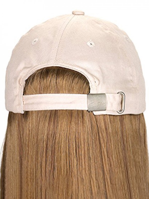 Parrucche Sintetiche Stile Bob Corto 12 Pollici Con Cappello Da Baseball Bianco