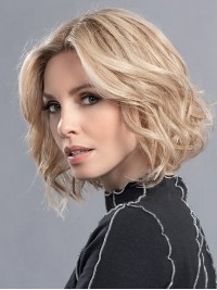 Eleganti Parrucche Di Capelli Umani Biondi Lunghi Fino Al Mento In Monofilamento
