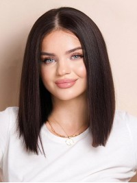 Parrucche Umane Bob Remy Nere Naturali Da 12 Pollici