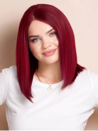 Le Migliori Parrucche Per Capelli Umani Rosso Ciliegia Con Pizzo Frontale Da 12 Pollici