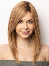Parrucca Lunga Con Capelli Umani Remy A Strati Lisci Parrucche Legate A Mano