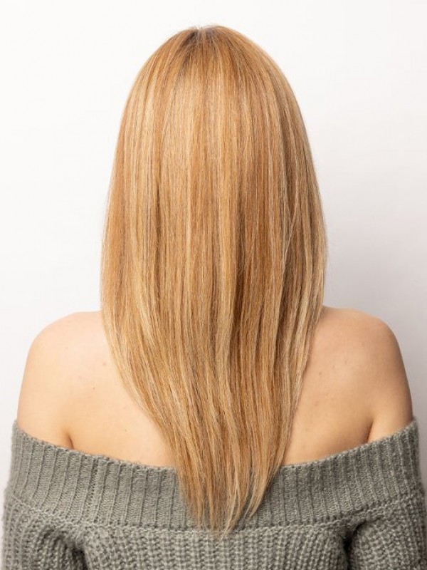 Parrucca Lunga Con Capelli Umani Remy A Strati Lisci Parrucche Legate A Mano