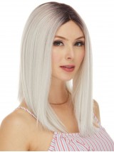 Parrucche Per Capelli Umani Remy Alla Moda Bob Parte Centrale Lunghezza Delle Spalle Capelli Liscia