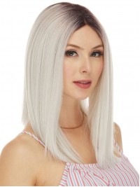 Parrucche Per Capelli Umani Remy Alla Moda Bob Parte Centrale Lunghezza Delle Spalle Capelli Liscia