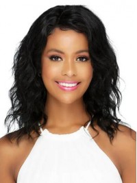 Parrucche Afro-americane Ondulate Perfette Con Capelli Umani Remy Anteriori In Pizzo Nero
