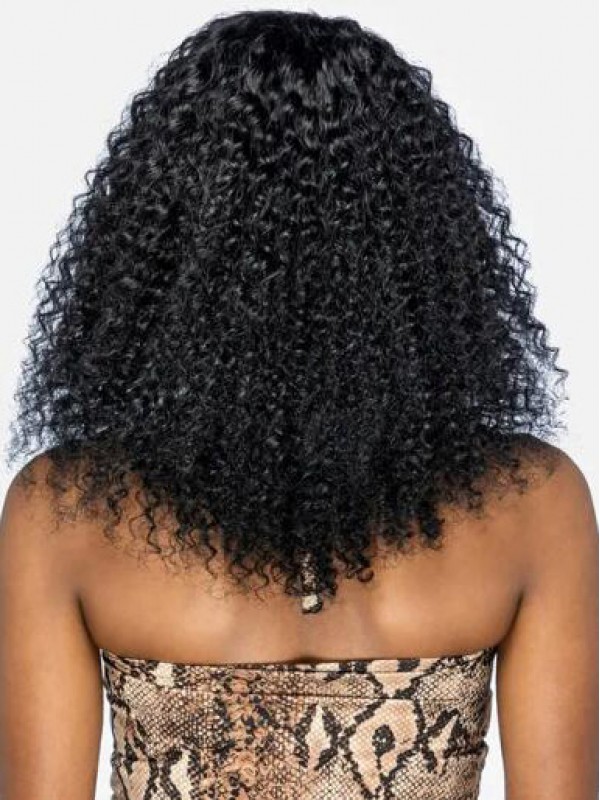 Parrucche Senza Cappuccio Lunghe Fino Alle Spalle Con Capelli Umani Ricci Neri