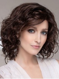 Parrucche Eleganti Di Capelli Umani Ricci Al 100% Con Lunghezza Del Mento Bob