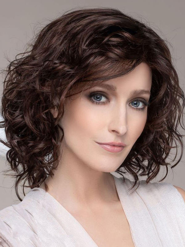 Parrucche Eleganti Di Capelli Umani Ricci Al 100% Con Lunghezza Del Mento Bob
