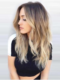 Parrucche Lunghe 18" Capelli Umani Ombre Remy Senza Cappuccio Stratificati