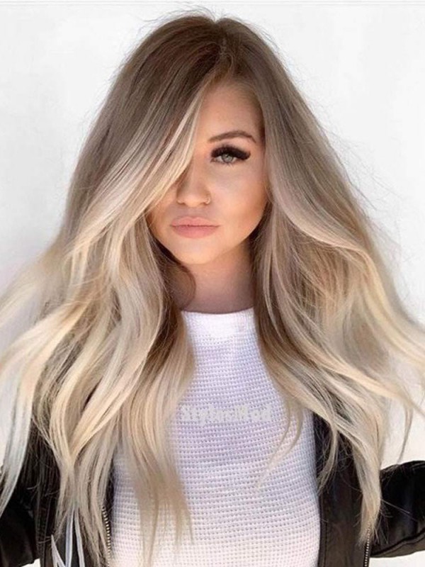 Bellissime Parrucche Ondulate Da 22" Senza Cappuccio In Capelli Umani Al 100%