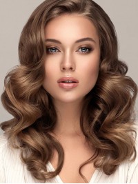 Parrucche Pieno Di Pizzo Dell'onda Del Corpo Dei Capelli Caramello Chiaro Capelli Umani