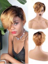 Parrucche Pixie Cut Parrucche Corte Per Capelli Umani Con Pizzo Dritto