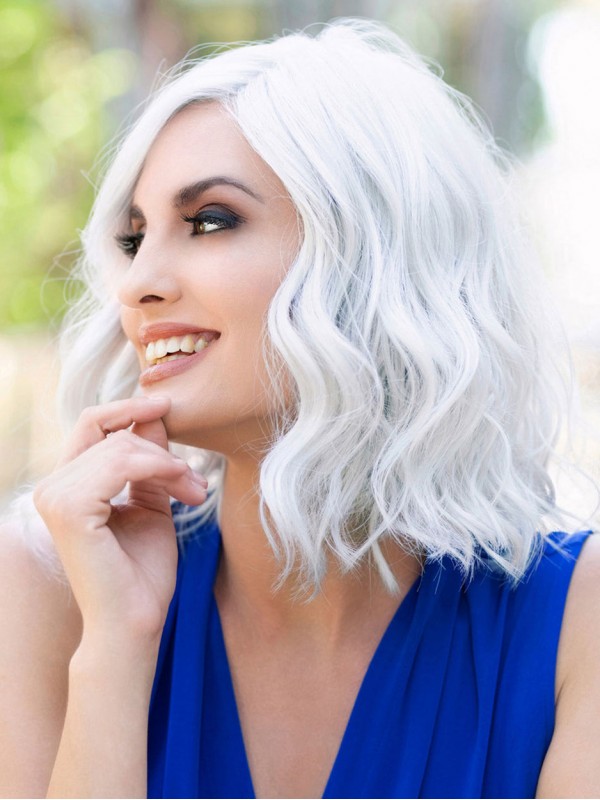 Parrucca Chic Parrucche Morbide Da 14" Con Pizzo Ondulato Anteriore Al 100% Per Capelli Umani