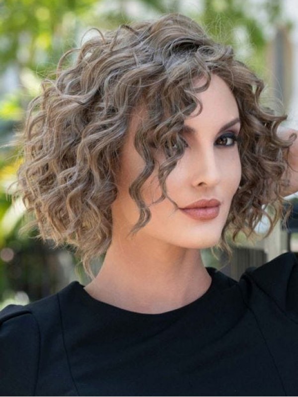 Parrucche Lace Front Bob Testurizzate Alla Lunghezza Del Mento Capelli Umani