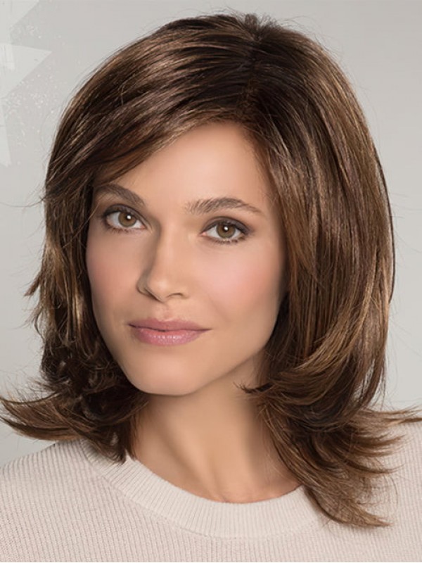Capelli Umani Con Parrucche Piene Di Pizzo Dritto Serico Da 12"