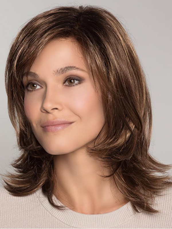 Capelli Umani Con Parrucche Piene Di Pizzo Dritto Serico Da 12"
