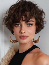 Parrucche Corte Da Donna Con Capelli Umani Remy Ondulati Da 8 Pollici